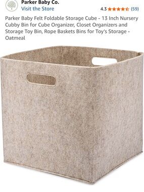 Oatmeal Felt Foldable Storage Cube set of 3